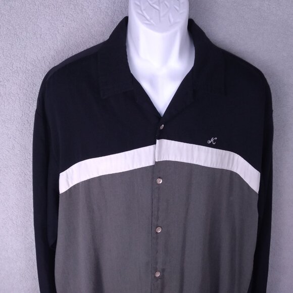 Vintage KikWear Long Sleeve Button Up Shirt Y2K Streetwear Grunge L / XL - Picture 10 of 16